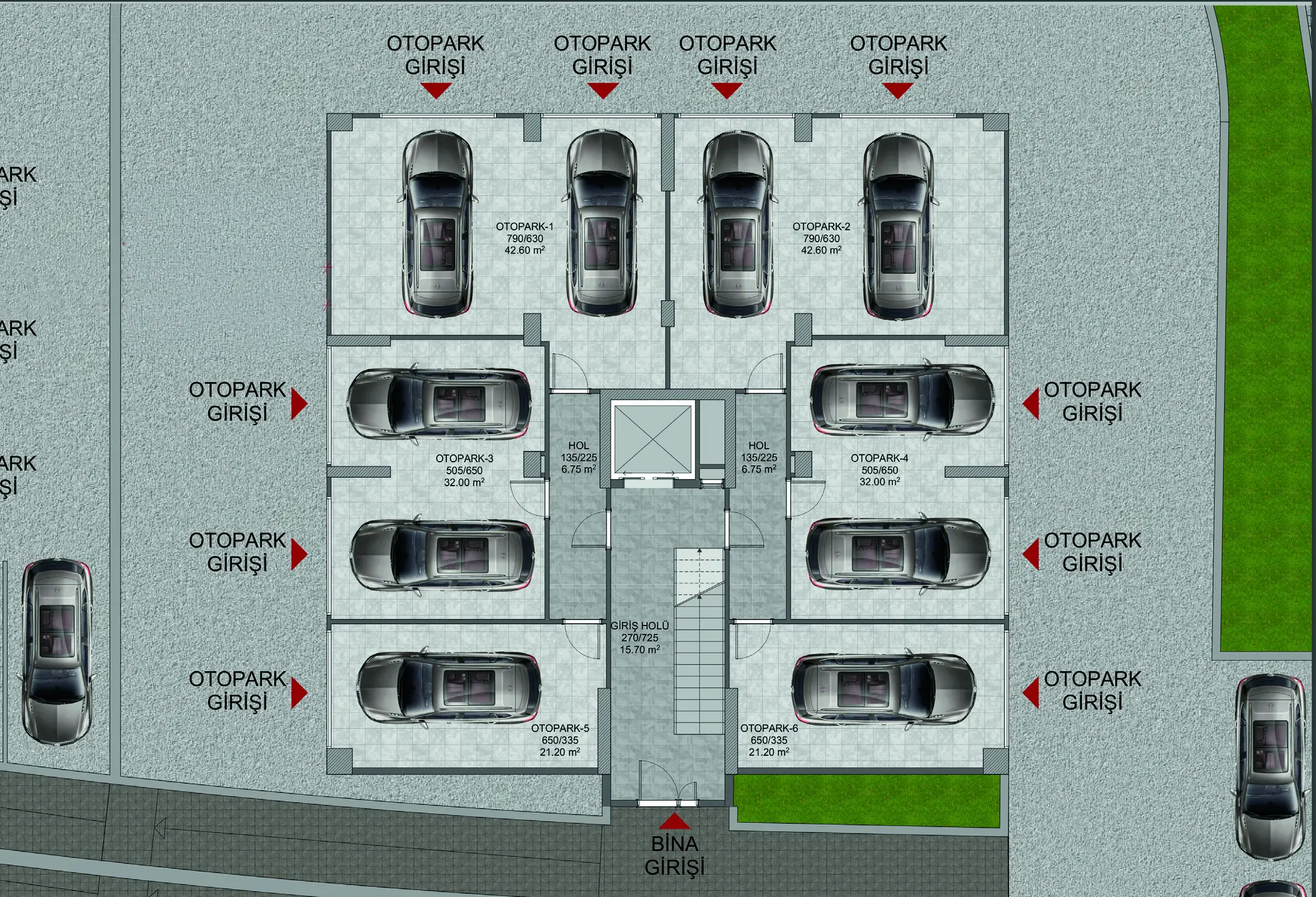 THEMA Huzur açık otopark planı